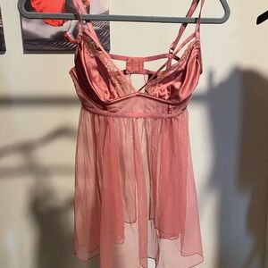 Victoria's Secret Pink Sheer Lace Chemise